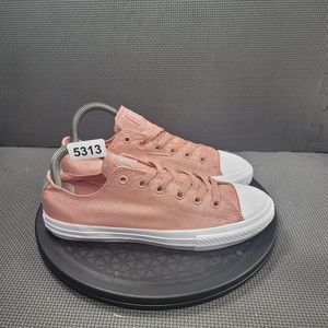 Womens Sz 6 Rust Pink & White Converse Glitter Low Top Sneakers